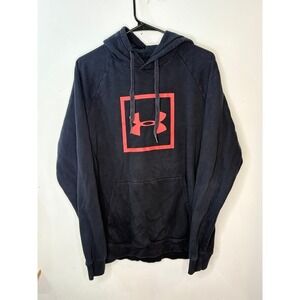 Under Amour Men's  Black Hoodie Red Logo size xl